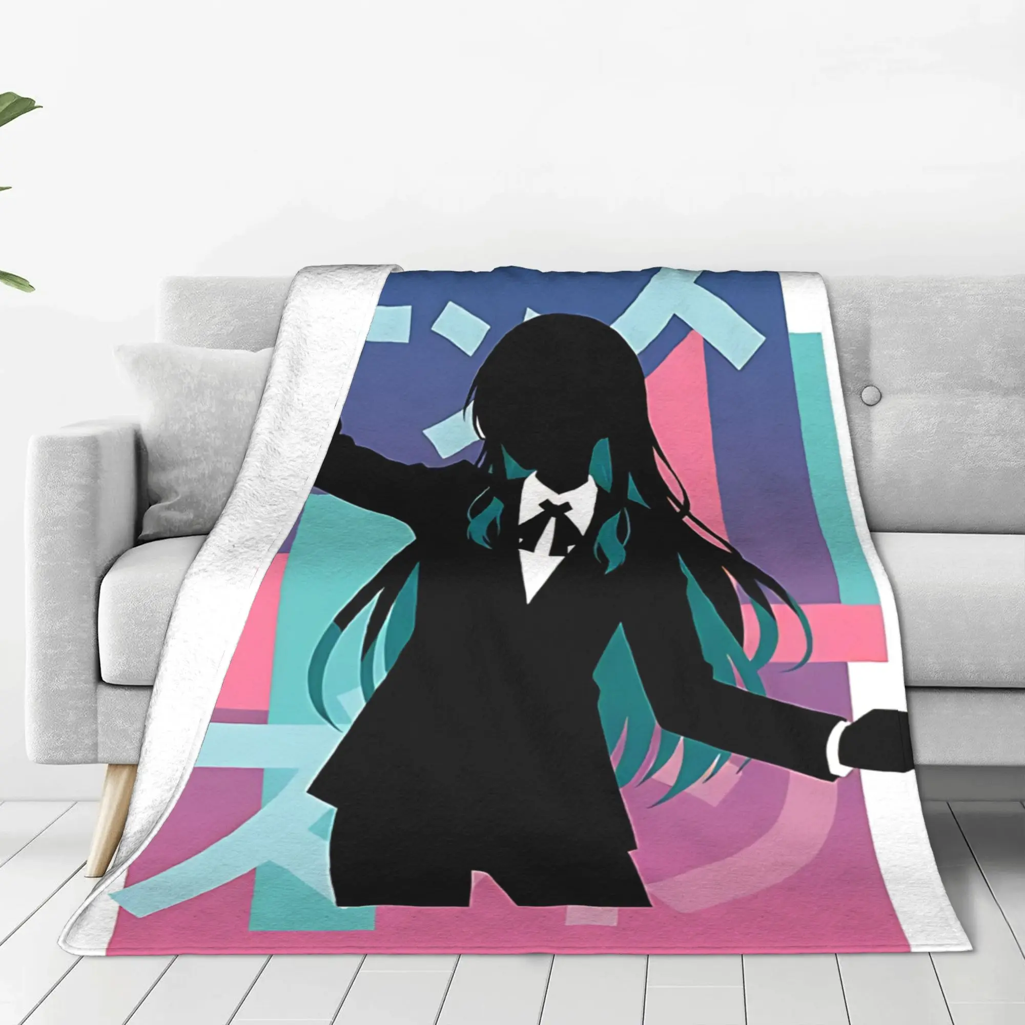 1PC Home Cute Room Decor Dark Anime Vibe  Blanket Throw Blanket Ado Novelty Warm Blanket All Season