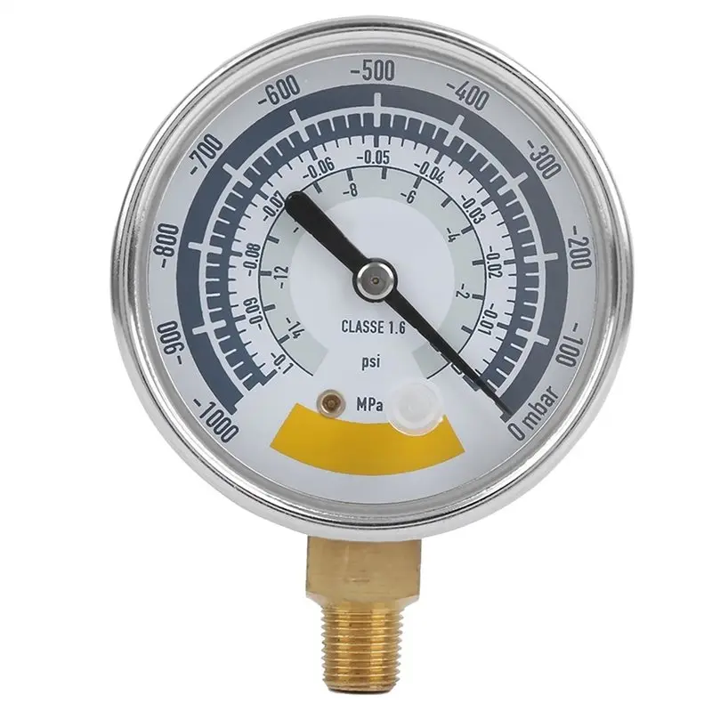 AT21-For Vacuum Gauge 0-14Psi For Vacuum Pump Accurate Air Gauge Instrument NPT 1/8 In Connector Pressure
