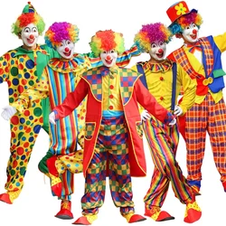 Party Adult Male Funny Circus Clown Cosplay Costumes,Men Theme Party Stage Performance Joke Dress ，just Clothing,No Wig/shoes