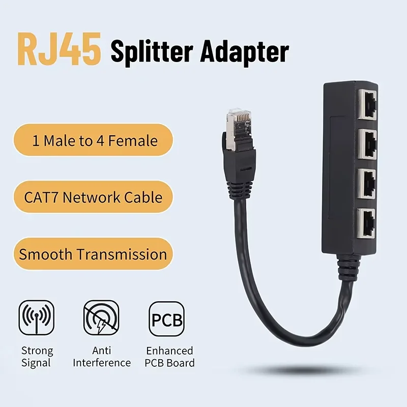 RJ45 Cable Splitter Converter 1 Male In to 2/3/4 Female CAT7 CAT6 CAT5 Network Cable Extend Adapter Cannot Be Used Sim Just One