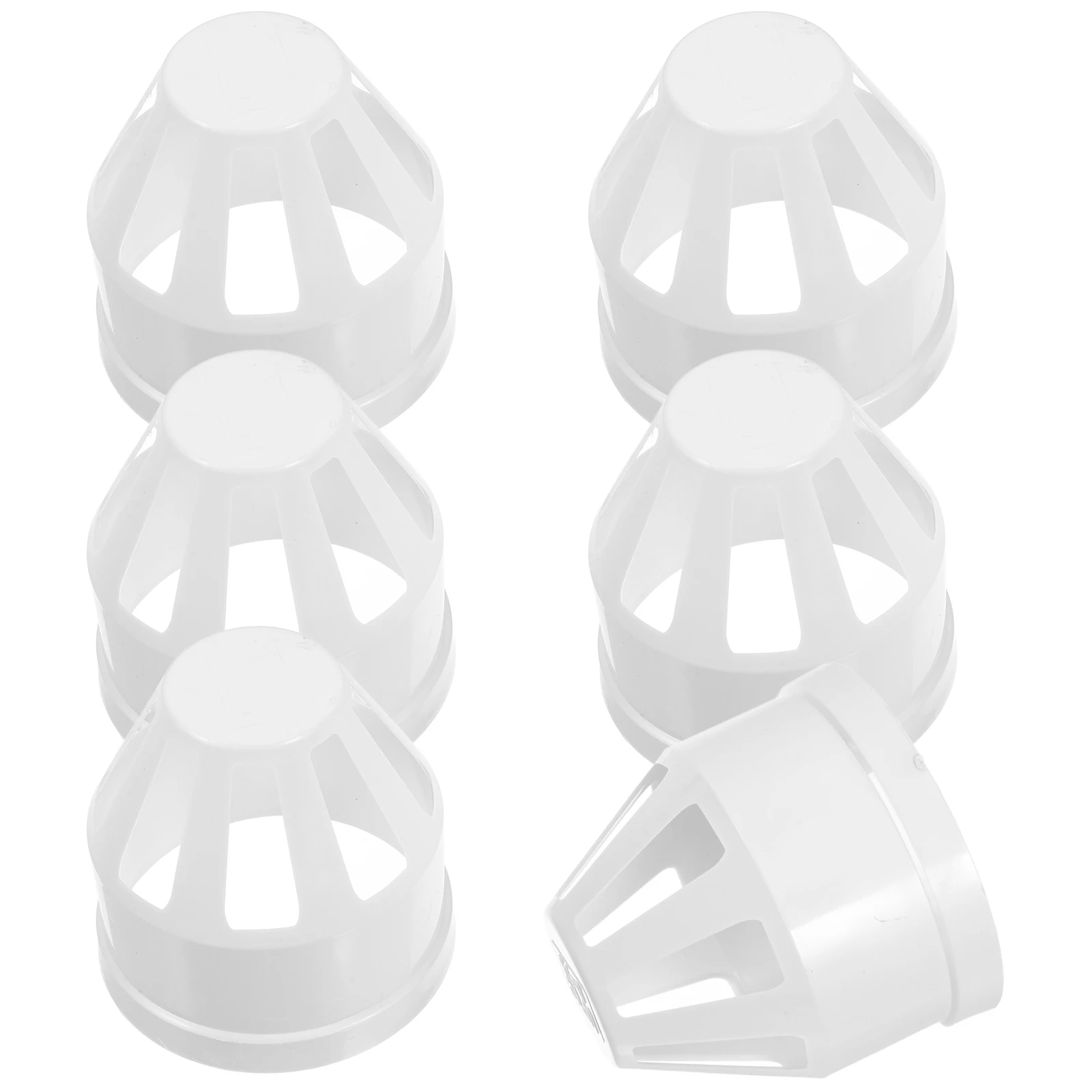

6pcs Large Diameter Air Outlet PVC Vent Cover White Rainproof Chimney Pipe Cap Durable Material Home Office Industrial Spaces