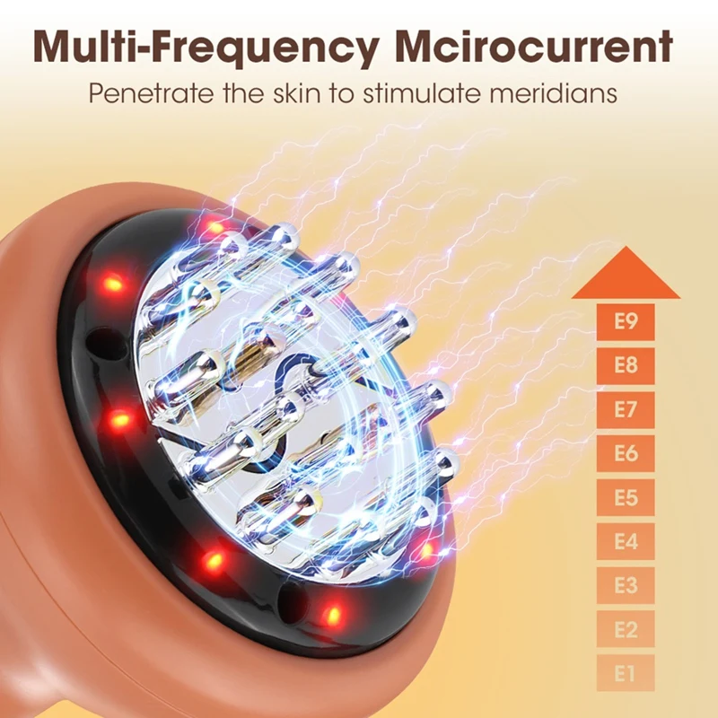 Super Sale Electric Meridian Brush Cupping Massager Microcurrent Hot Compress Scraping Lymphatic Drainage Machine Fat Burner