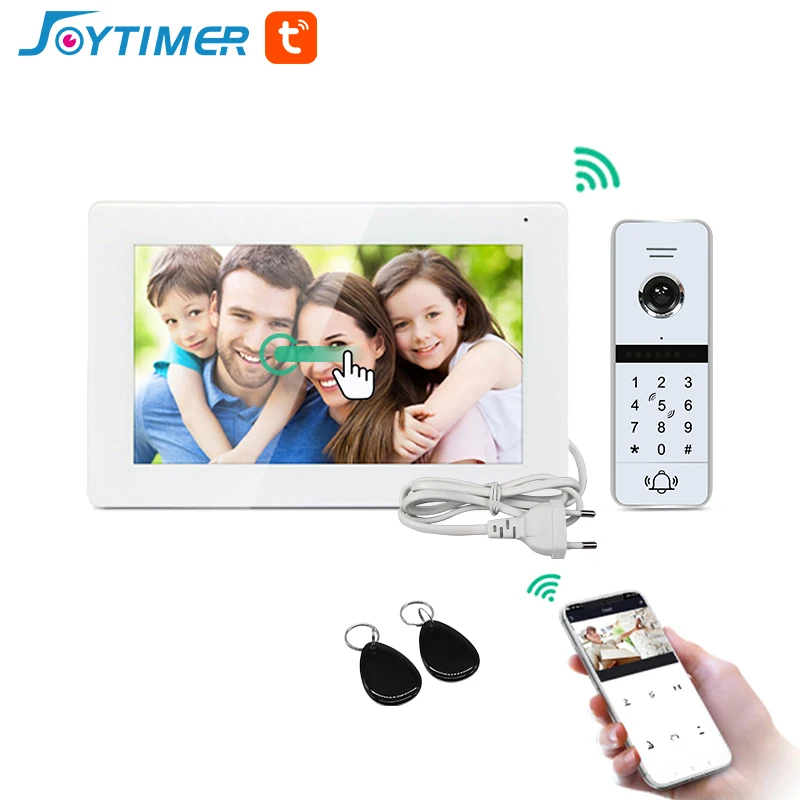 Joytime Tuya Wifi Video Intercom System For Home Villa Apartment IC Card Password Unlock With Motion Detection Full Touch Screen