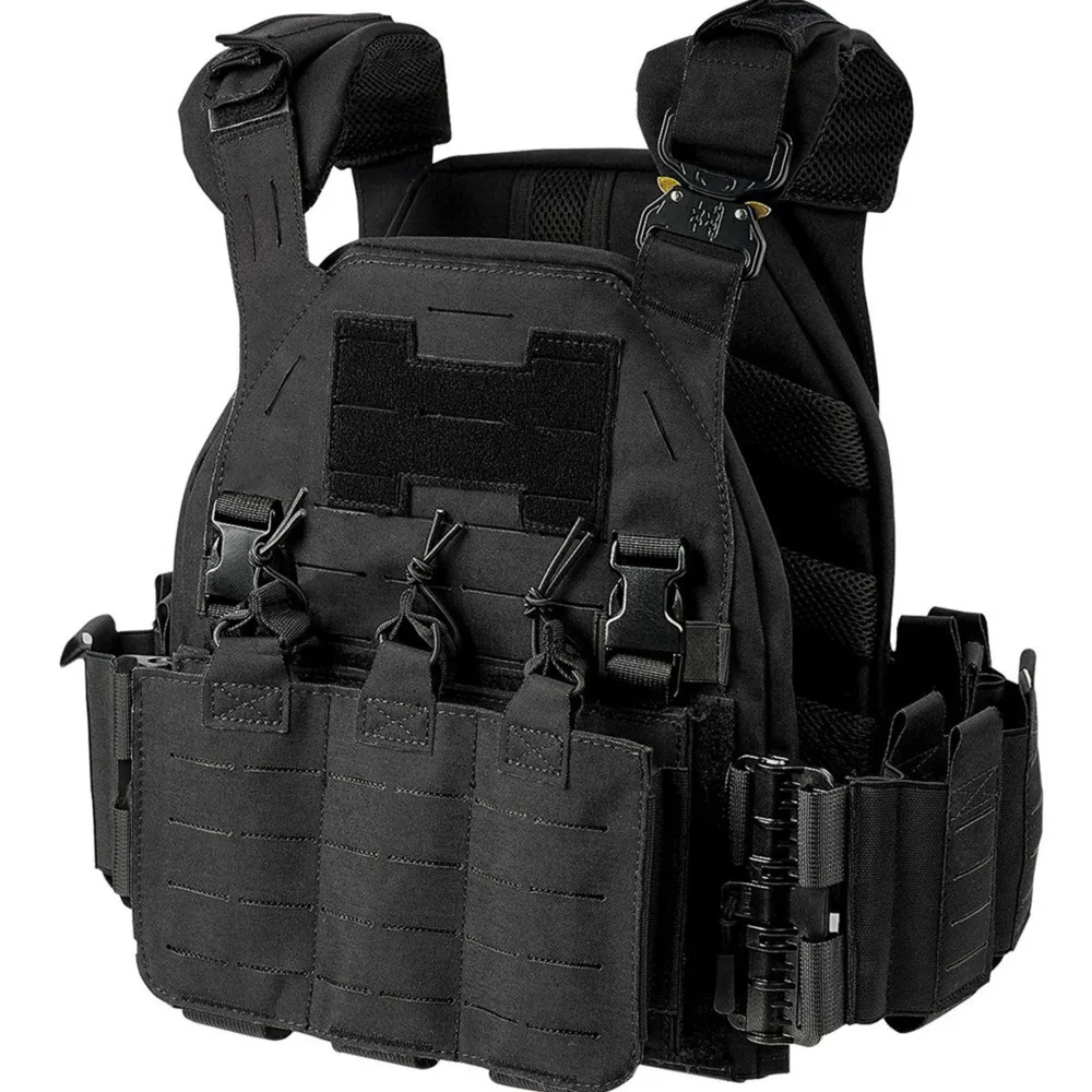 Tactical Vest Plate Carrier Body Armor Quick Release System Magazine Panel Elastic Cummerbund Airsoft Paintball Hunting Vest