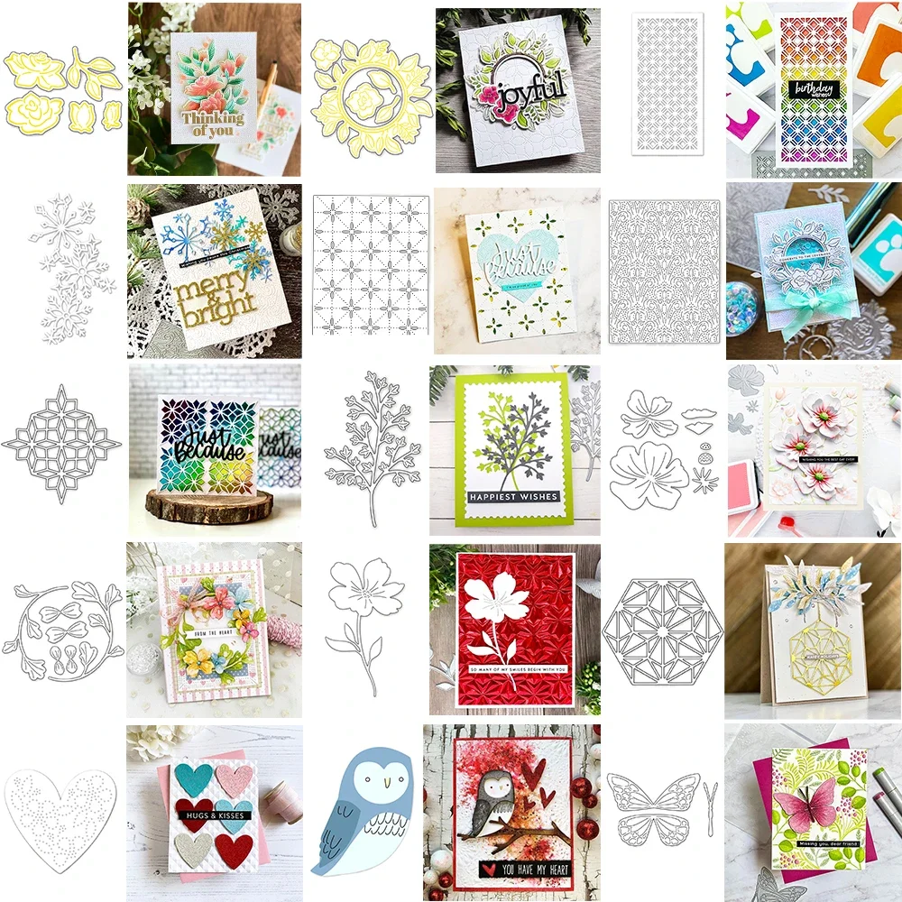 أيام الربيع الأزهار يترك الدانتيل إطار خلفية قطع يموت DIY بها بنفسك سكرابوكينغ ألبوم صور ديكورا قالب صنع بطاقة الحرفية