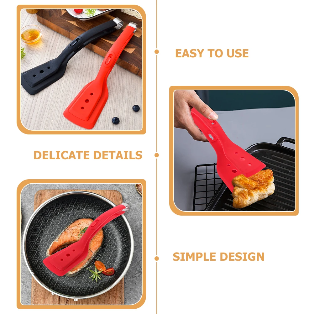 

2Pcs Silicone Stainless Steel Kitchen Tongs Food Flipping Clamp Cooking Shovel Home Restaurant Frying Tool HeatInsulating Handle