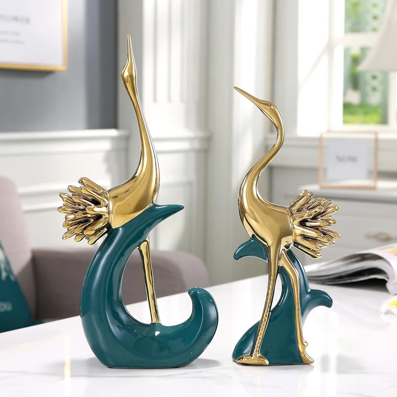 Nordic Flamingo Ceramic Decoration Home Livingroom Desktop Figurines Crafts Porch Closet Bookcase Sculpture Ornaments