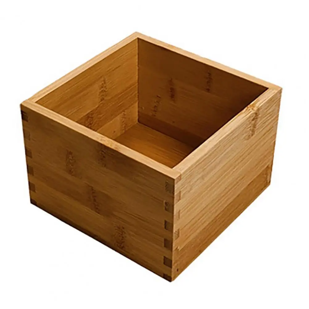 

Desktop Organizer Box Bamboo Succulent Plant Pot Desktop Storage Box Minimalist Organizer for Home Office Decor Multifunctional