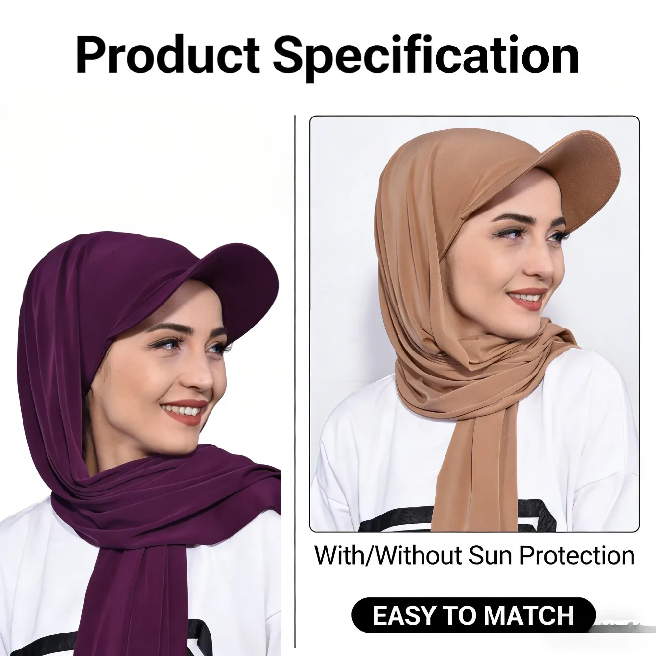 

Универсальный пуловер в ближневосточном стиле, шарф, шляпа, однотонный, простой дизайн, сбор, покупки и повседневная одежда