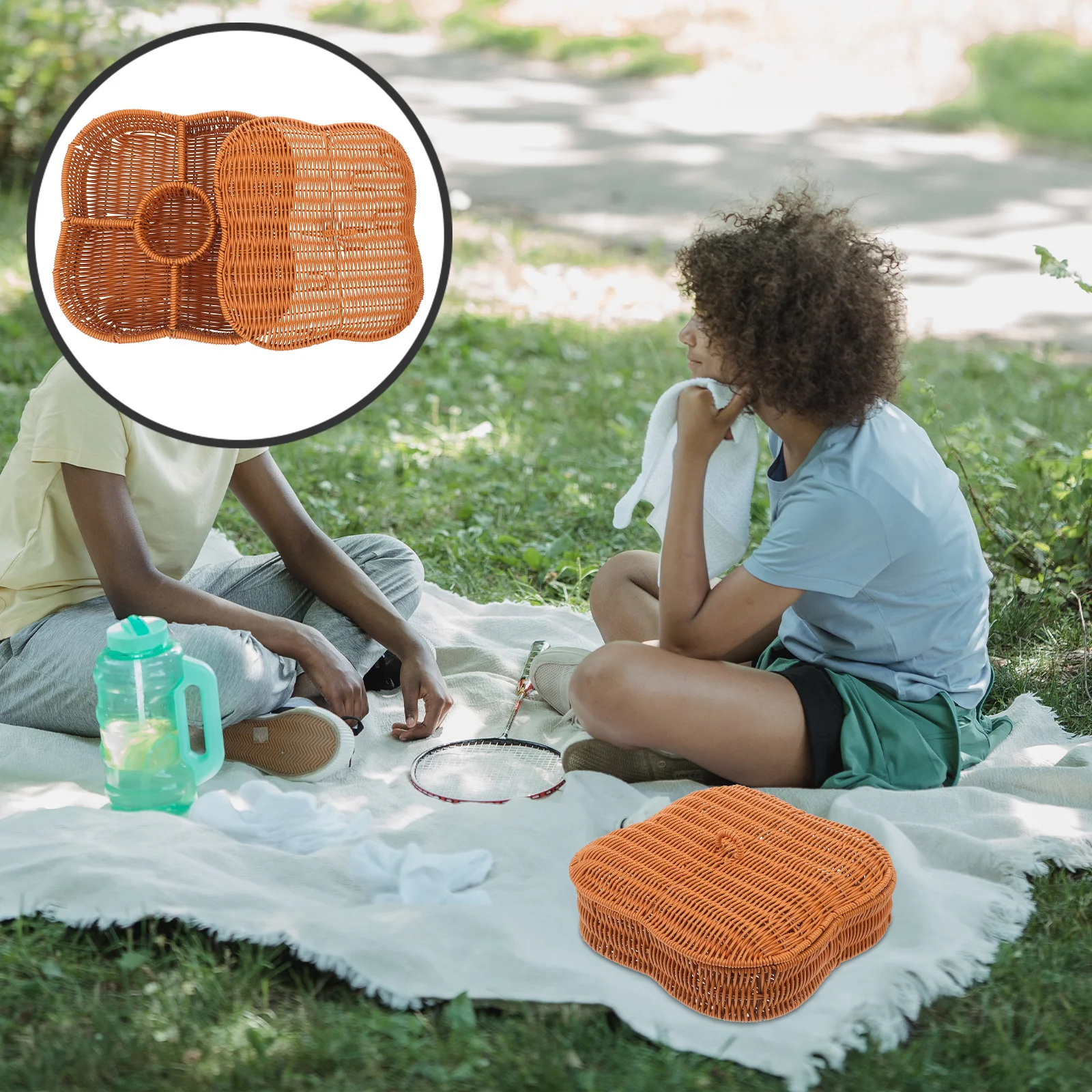 

Woven Storage Basket Plastic Fruit Nut Bowl For Kitchen Snacks Bread Organizer Imitation Rattan Desktop Holder Home