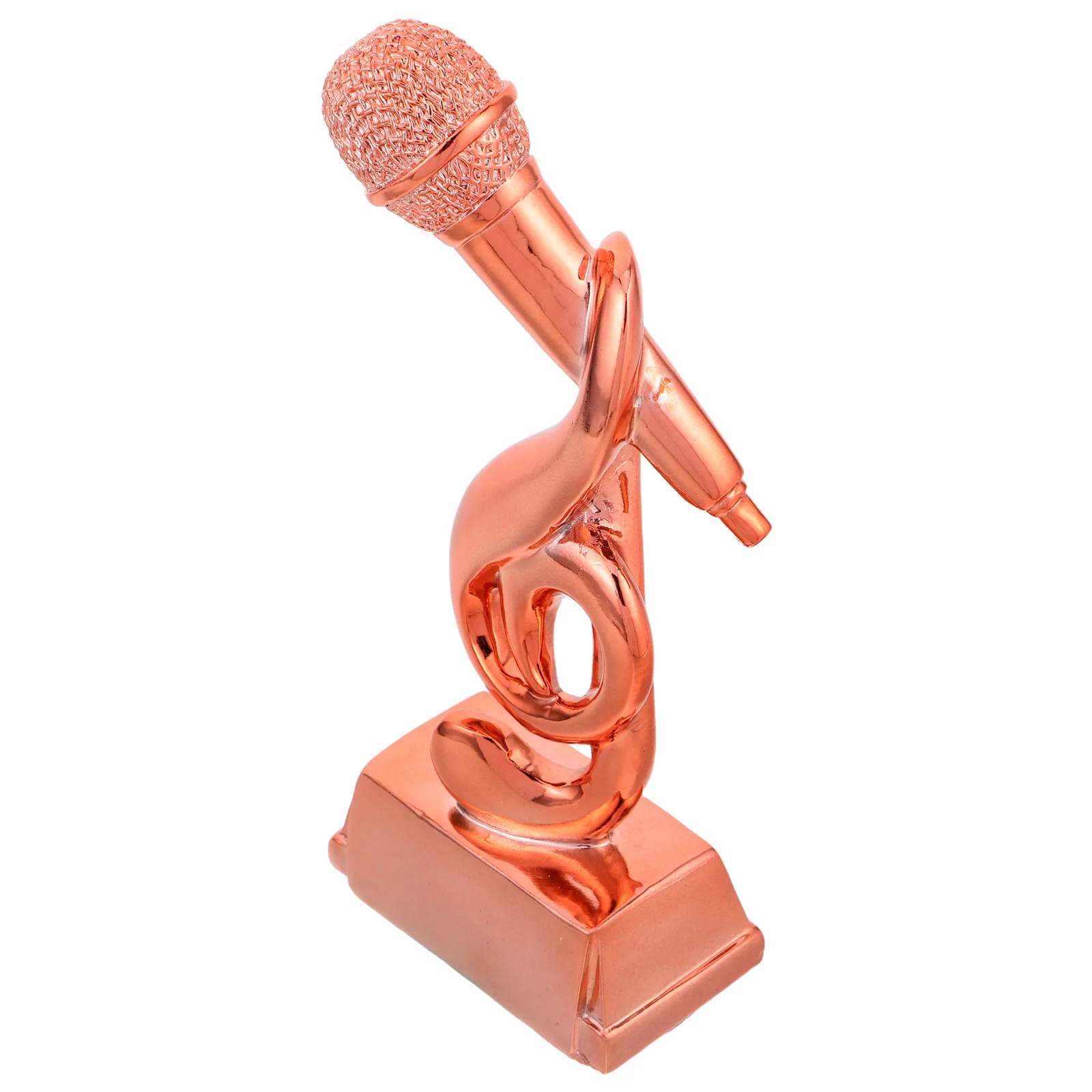 

Microphone Trophy Award Singing Music Trophy Resin Microphone Statue Decoration For Home Office Karaoke Speech Competition Party