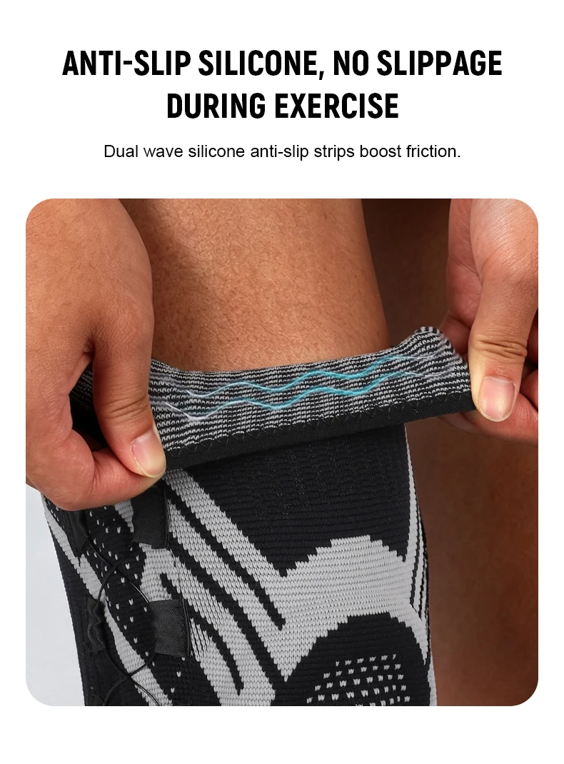1 Stück verstellbare Kniebandage, Kompressions-Kniebandage mit Federunterstützung und Silikonpolster für Sport – Detail 6