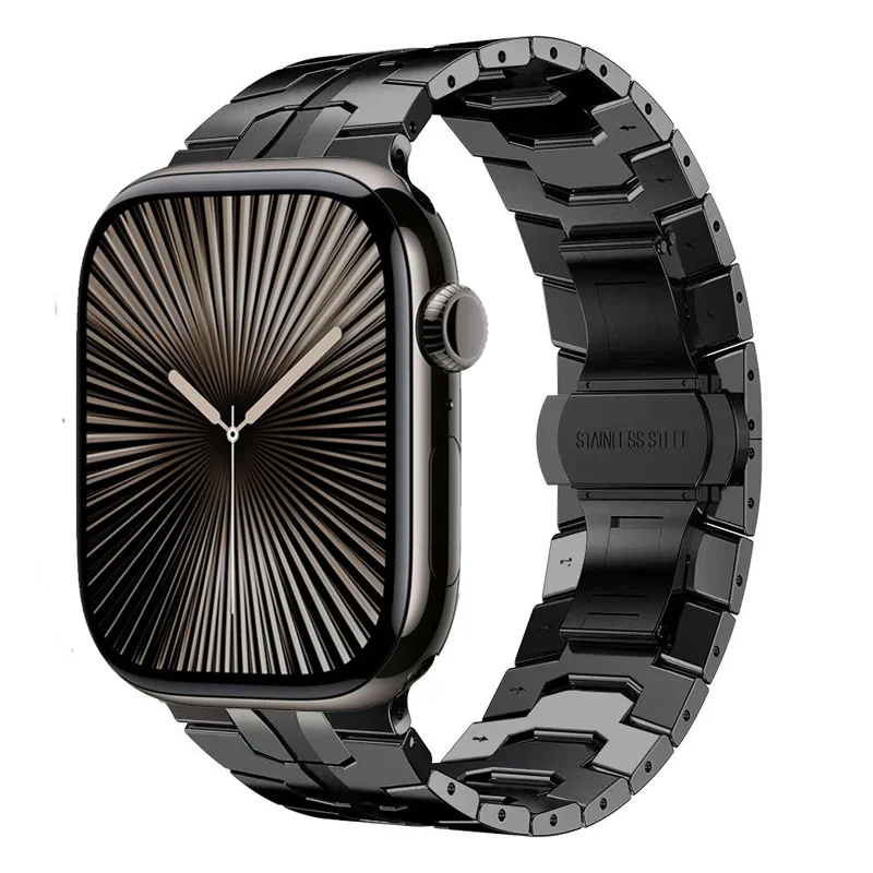 

Металлический бронированный ремешок для Apple Watch Ultra/10 49 мм 46 мм Браслет из нержавеющей стали Браслеты для iWatch 9 8 7 6 5 4 SE 44 мм 42 мм 40 мм