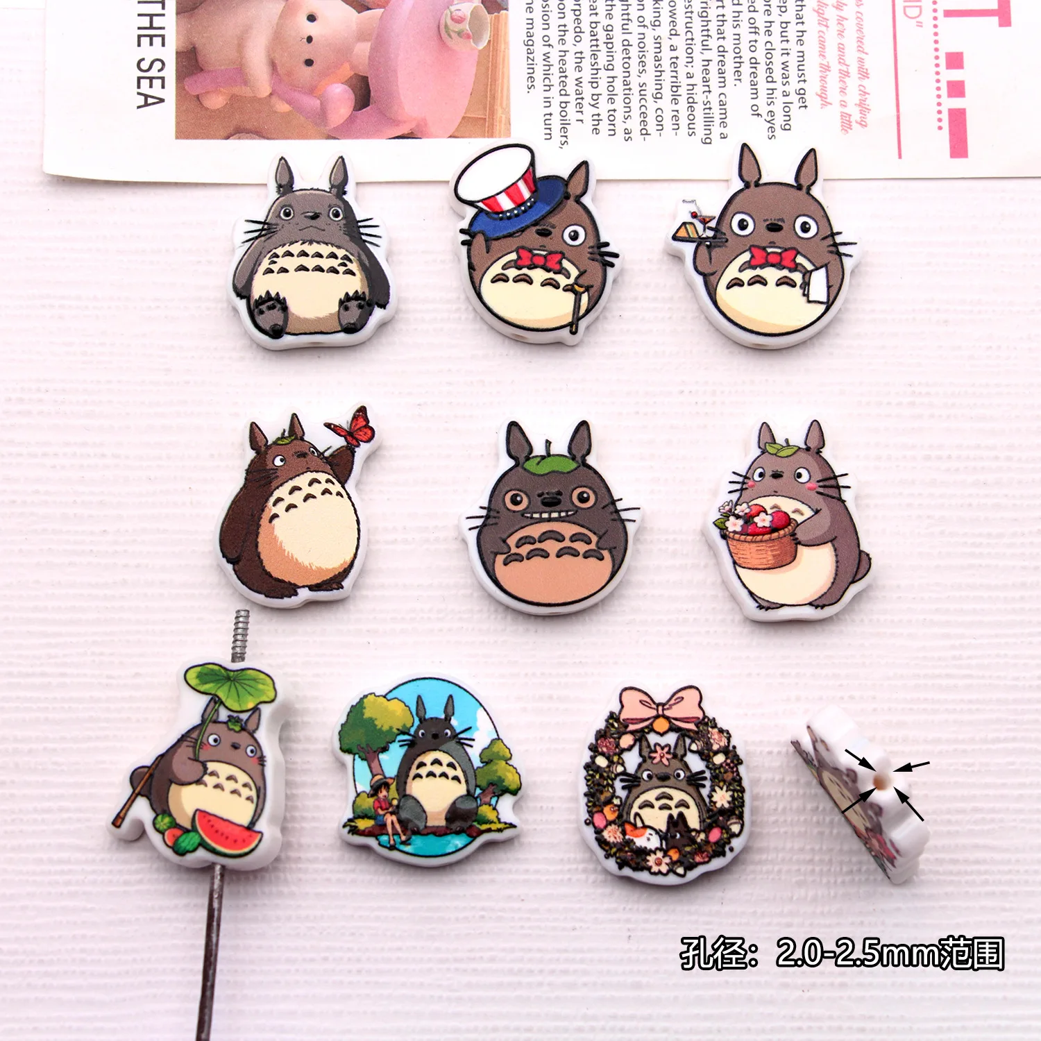 Phone Accessories Chain - 10pcs Through-hole cute little dragon cat