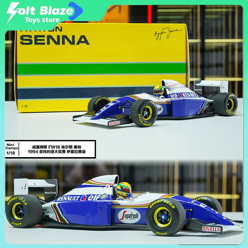

Minichamps 1/18 Williams FW16 Ayrton Senna San Marino GP 1994 Alloy Diecast Car Model Simulation Collection Cars Model Boy Gift