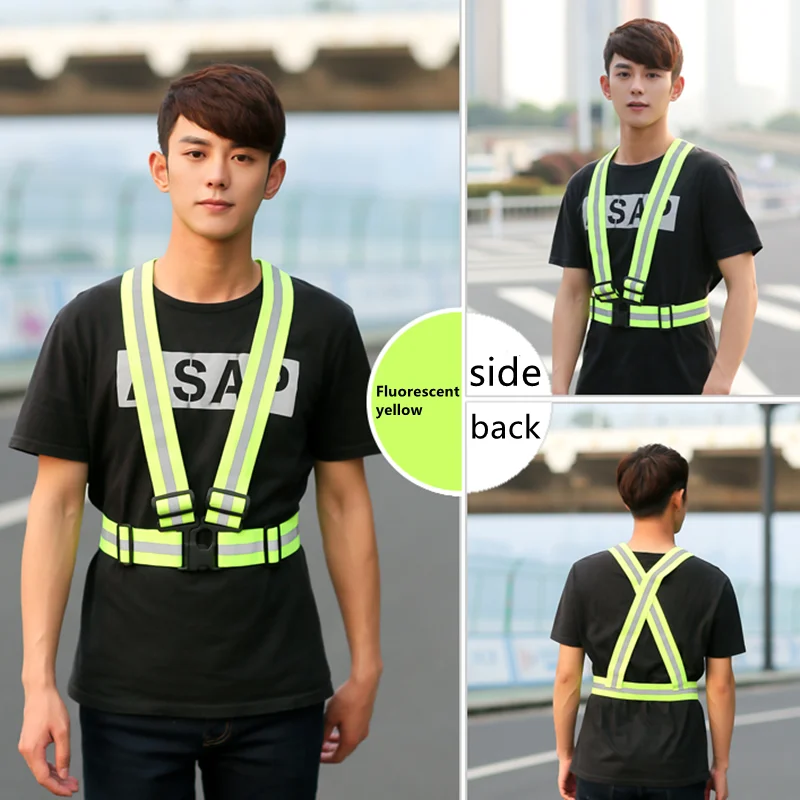 1Pc 4*120ซม.Unisex Night Running Suspender สะท้อนแสง Mens Suspenders ปรับสีสันส่องสว่างกว้างวงเล็บกีฬาเยาวชนเข็มขัด