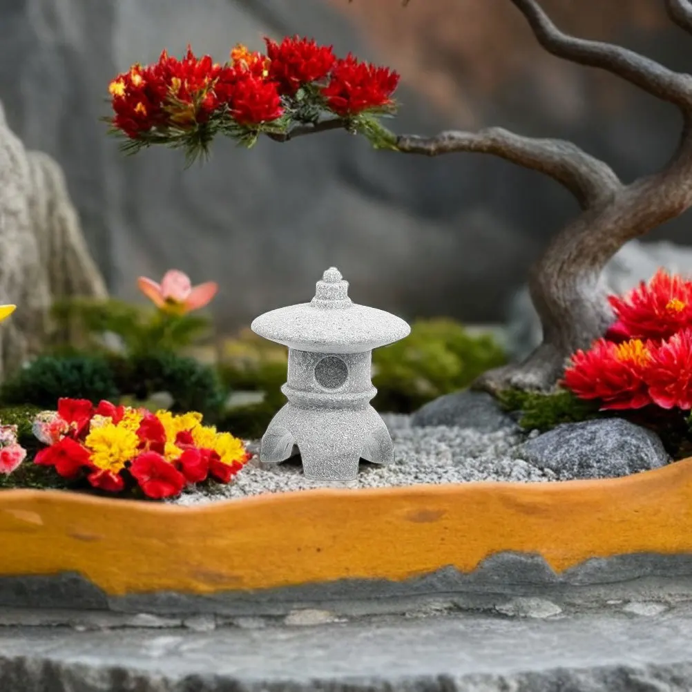 

Unique Japanese Stone Pagoda Lantern Artistic Garden Decor Indoor Outdoor Aquarium Landscaping Accessory
