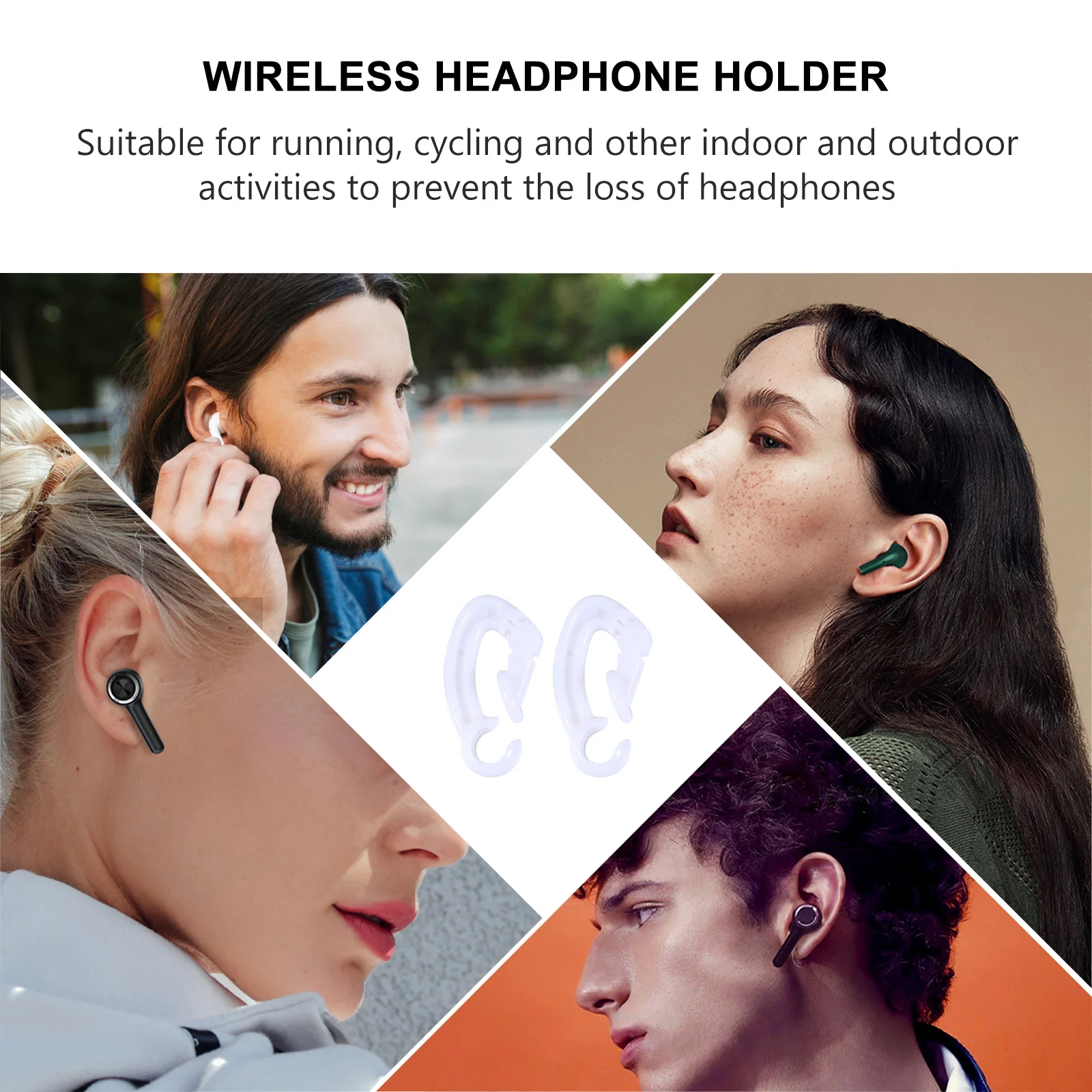 

2Pcs Anti-Lost Earphone Clip Hook Adjustable Wireless Earphone Holder Suitable for Outdoor Cycling Activities