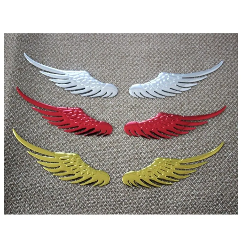 2pcs/pair 3D Stereo Pvc Soft Rubber Big Wings Car Stickers Car Personalized Car Stickers PVC 3D Auto Accessories