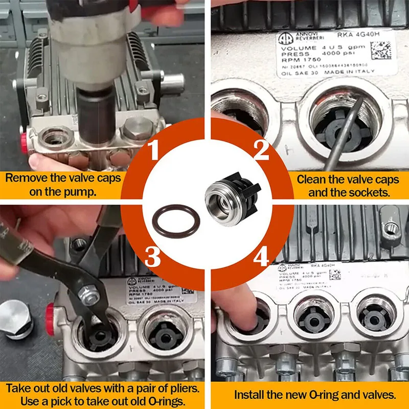 Imagem -05 - Bomba de Água Check Valves Kit Ar1828 se Ajusta para Annovi Reverberi 18 mm xr rk Rka Rkv 700179 Substituir a Válvula de Lavadora de Pressão