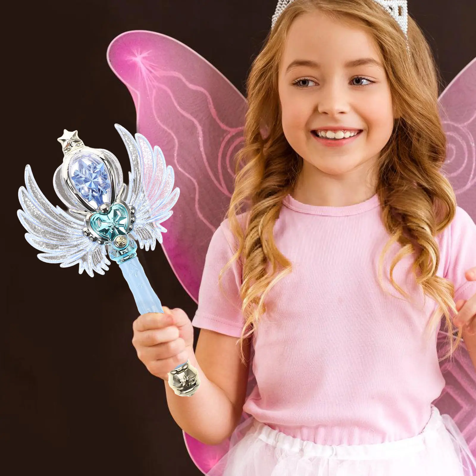 

Luminous Princess Wand for Kids Light-Up Fairy Stick with Sound Effects Magical Glow Feature Perfect for Celebrations Costume