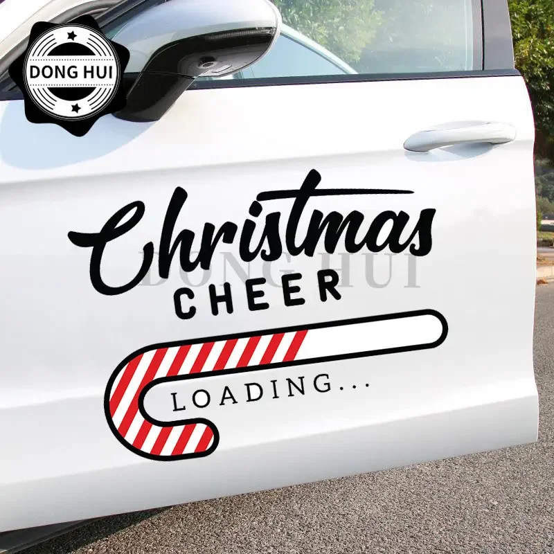 Beer and Christmas Car Sticker Cheer Loading Elk Snowman Penguin Tree Christmas Element Sticker PVC Waterproof