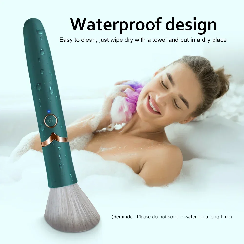 Godemiché Vibrateur pour Femme Adulte, Jouet Sexuel, Brosse de Maquillage, Baguette Magique