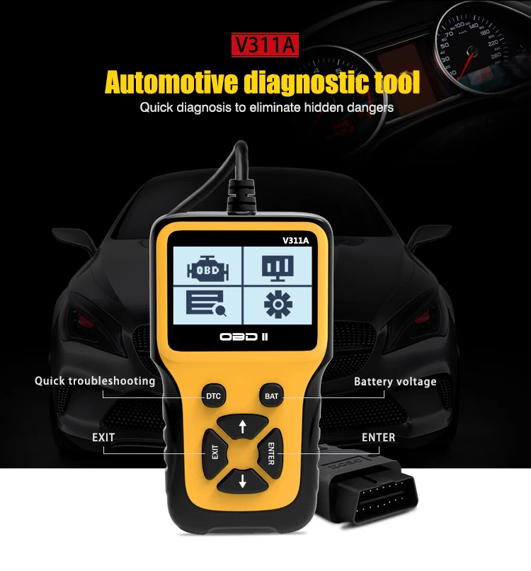 الماسح الضوئي V311A OBD2 هو أداة تشخيصية مناسبة للمركبات التي تتوافق مع بروتوكول OBDII #1