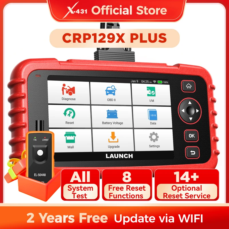 

X-431 CRP129X PLUS LAUNCH Автомобильный считыватель кодов Автоматический инструмент сканирования OBD2 Автомобильный сканер OBDII Пожизненное бесплатное обновление
