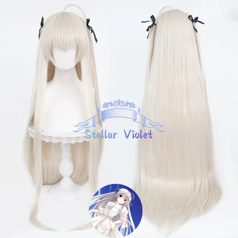 

Аниме Yosuga No Sora Kasugano Sora Косплей Парик Молочно-серый 120 см Длинные термостойкие синтетические волосы Хэллоуин Аниме Парики + Кепка для парика