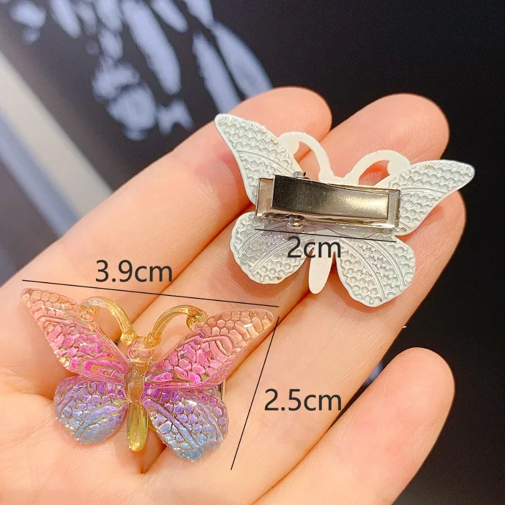 5 teile/satz Mini-Simulation Schmetterling Haars pangen Haarnadel rutsch feste bunte Farbverlauf Seite Pony Enten schnabel Clips für Baby Teen Girls