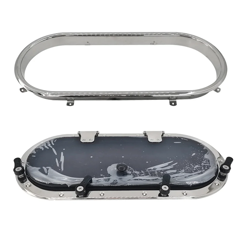 STLF High Quality  MARINE Boat Porthole Window 22x9.8in Internal Opening Proof Stainless Steel Hatch Portlight for Boat/Yacht/RV
