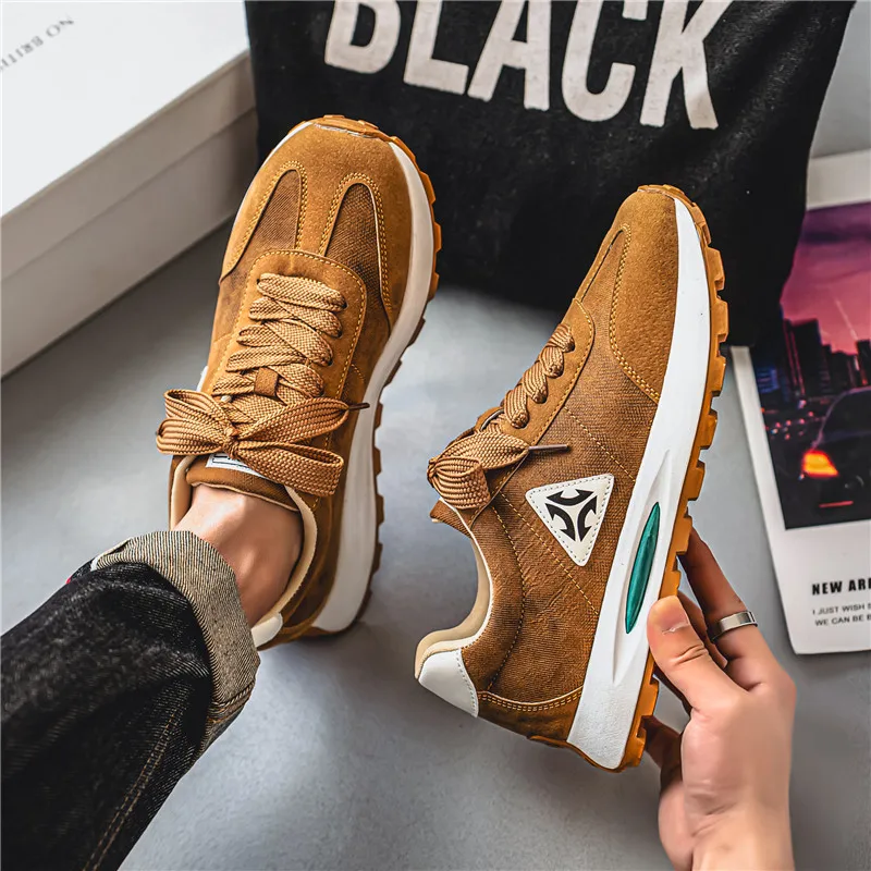 Fashion Brown Men's Sneakers 2025 Outdoor Platform Running Shoes For Men Chunky Trainers Comfortable Athletic Sports Shoes Men