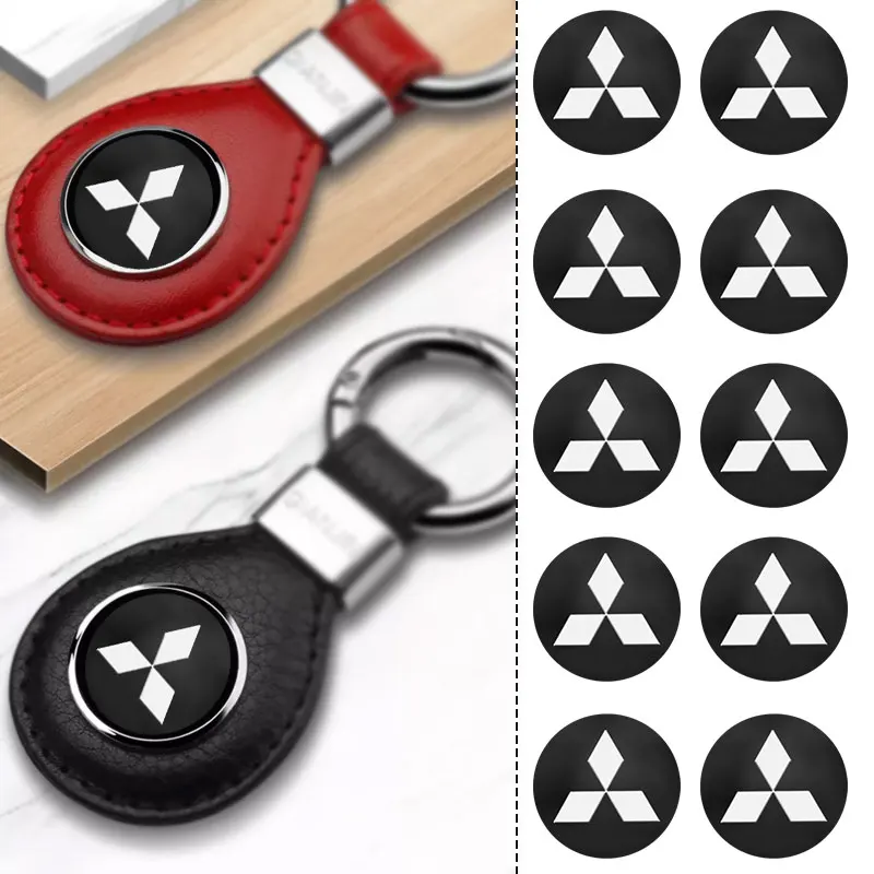 

Mitsubishi 14mm 5/10pcs car emblem sticker car control key logo Fit For Outlander Xpander ASX Delica Destinator Lancer RALLIART