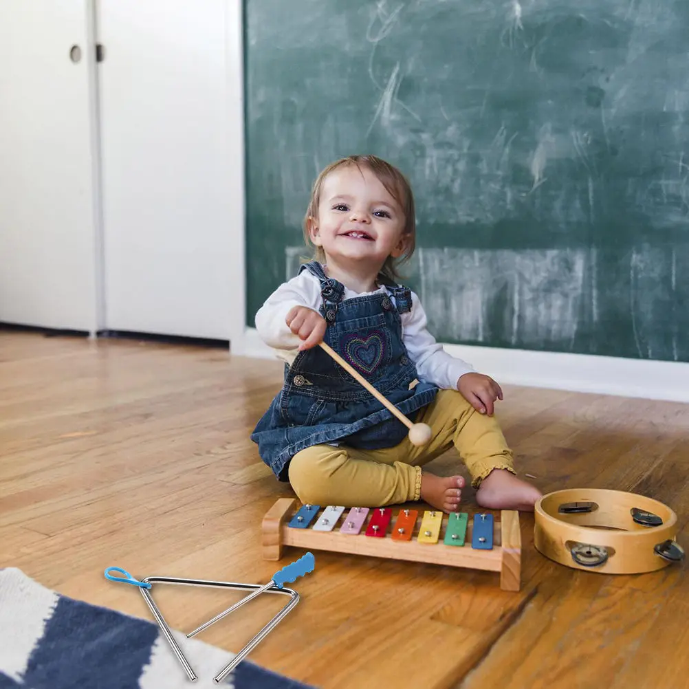 Toys Multifunctional Musical Educational Silver Toddler Instrument Triangle Instruments Funny
