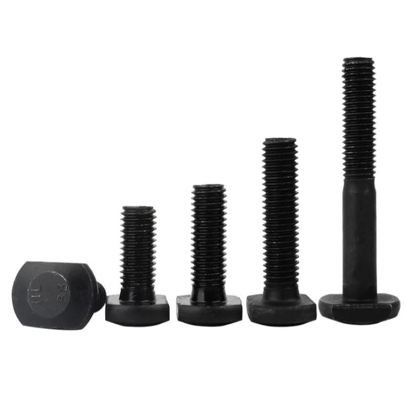 M8 M10 M12 GB37 الصف 8.8 الأسود الكربون الصلب T شكل لكمة آلة طحن المسمار الخيوط قضيب لقط غطاء الترباس كامل/نصف الموضوع