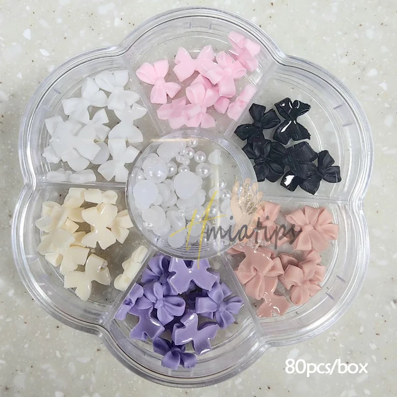 15 grids Mixed Bows Flowers Hearts 3D Nail Charms DIY 3D Acrylic Nail Flowers Jewelry Manicure Parts