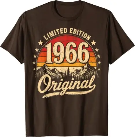 60. Geburtstag Männer Frauen Geboren 1966 Dekoratives Geschenk Lustiges T-Shirt Y2k Vintage Camping Outdoor Kleidung Neuheit T-Shirt Geschenk – Detail 7