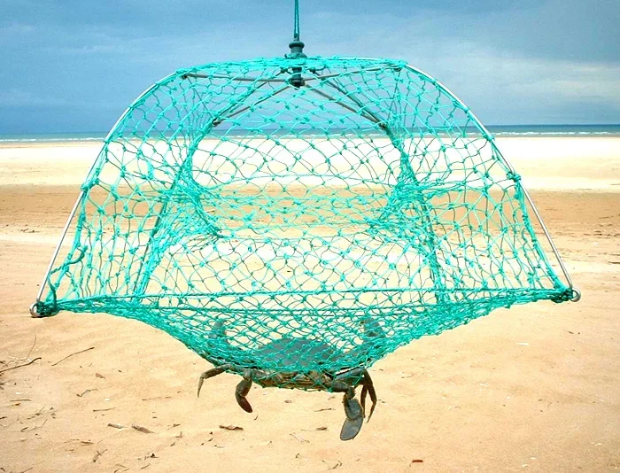 

fully Collapsible crabbing traps Folded Portable 2/4 Holes crabbing Net crabbing pots Crab Baits Trap Cages Mesh Fish Nets Tool