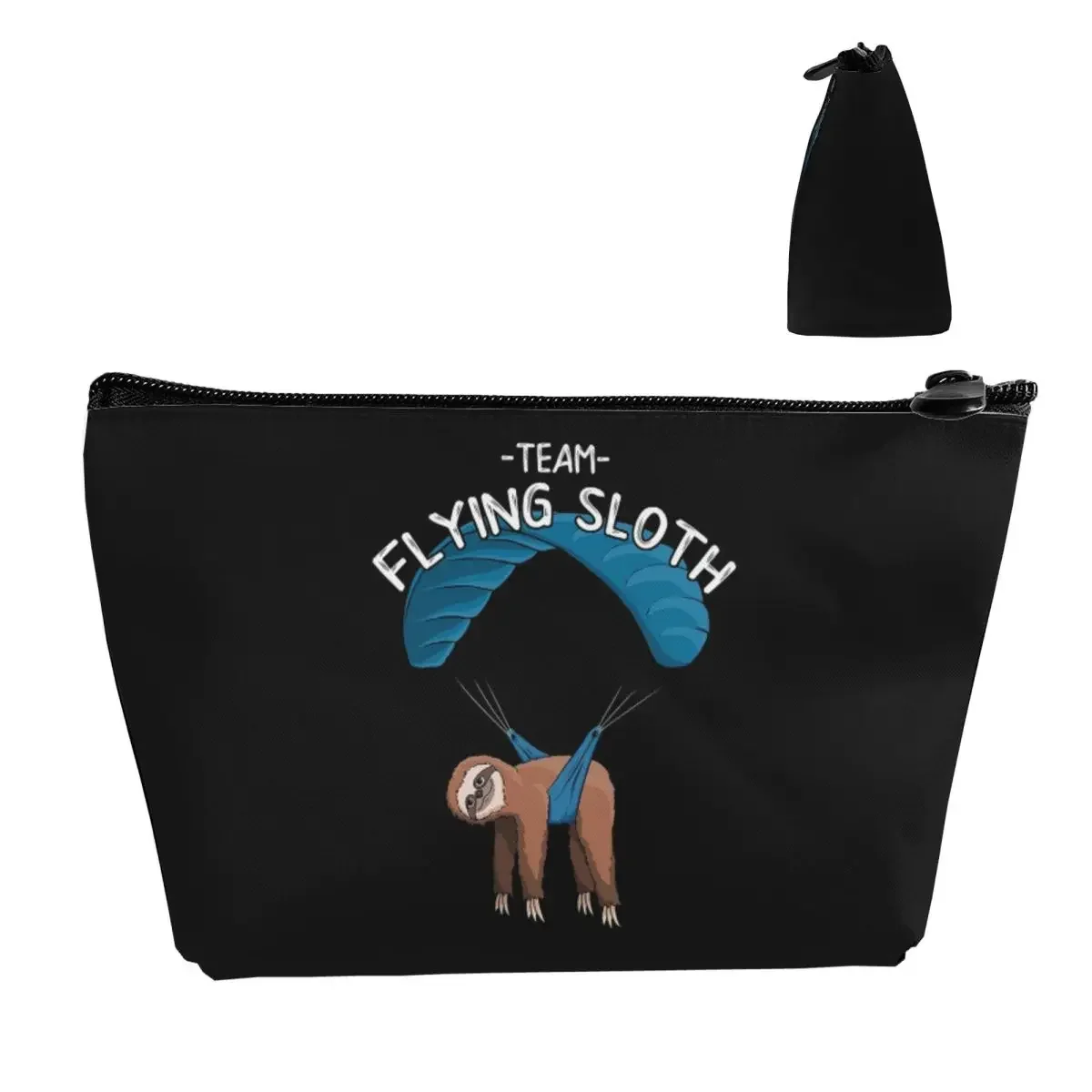 Paragliding Flying Sloth Sunglasses Skydiver Paraglider Travel Makeup Organizer Pouch Toiletry Storage Dopp Kit Case