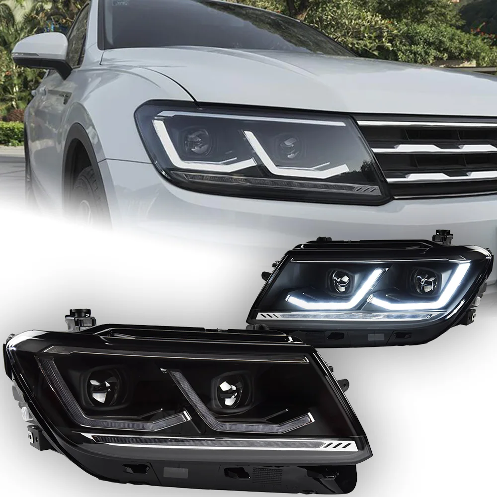 AKD Car Lights for VW Tiguan LED Headlight Projector Lens 2017-2020 Dynamic Signal DRL Head Lamp Automotive Accessories