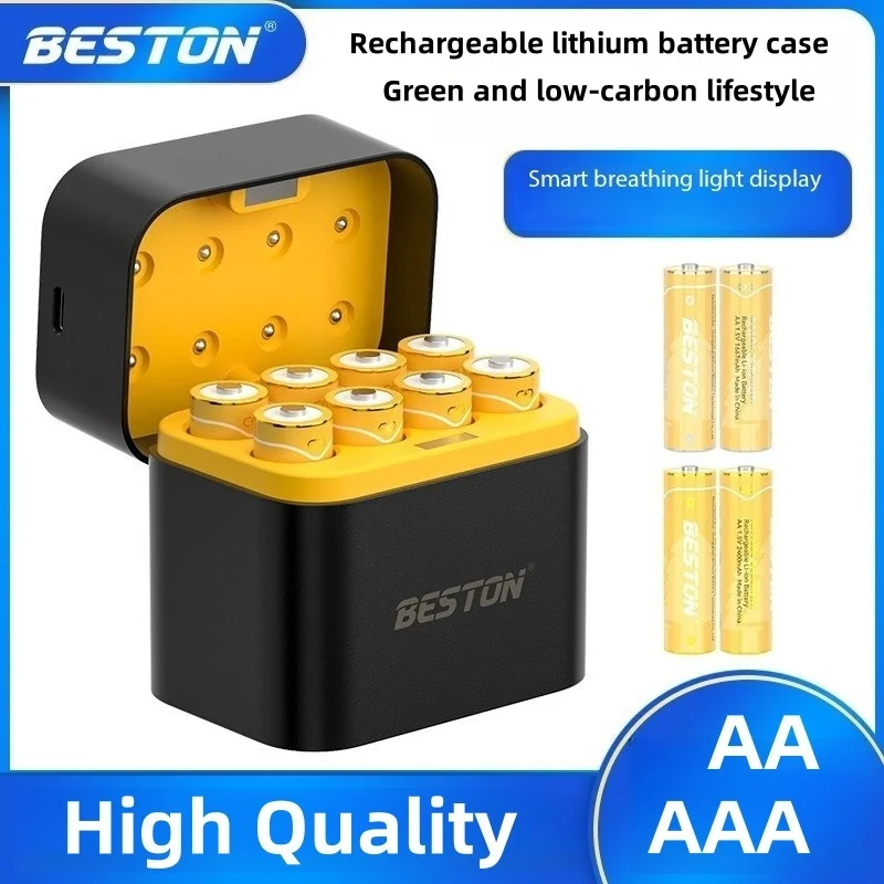 

8-Slot 1.5V Smart AA/AAA Lithium Battery Charger Case Fast Charging Battery Charger Smart Charging Compartment