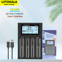 LiitoKala Lii-M4 18650 Charger LCD Display Universal Smart Charger Test Capacity 26650 18650 21700 AA AAA Battery 4slot 5V 2A