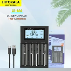 LiitoKala Lii-M4 18650 Ładowarka z wyświetlaczem LCD Uniwersalna inteligentna ładowarka Test Pojemność 26650 18650 21700 AA AAA Bateria 4 gniazda 5 V 2 A