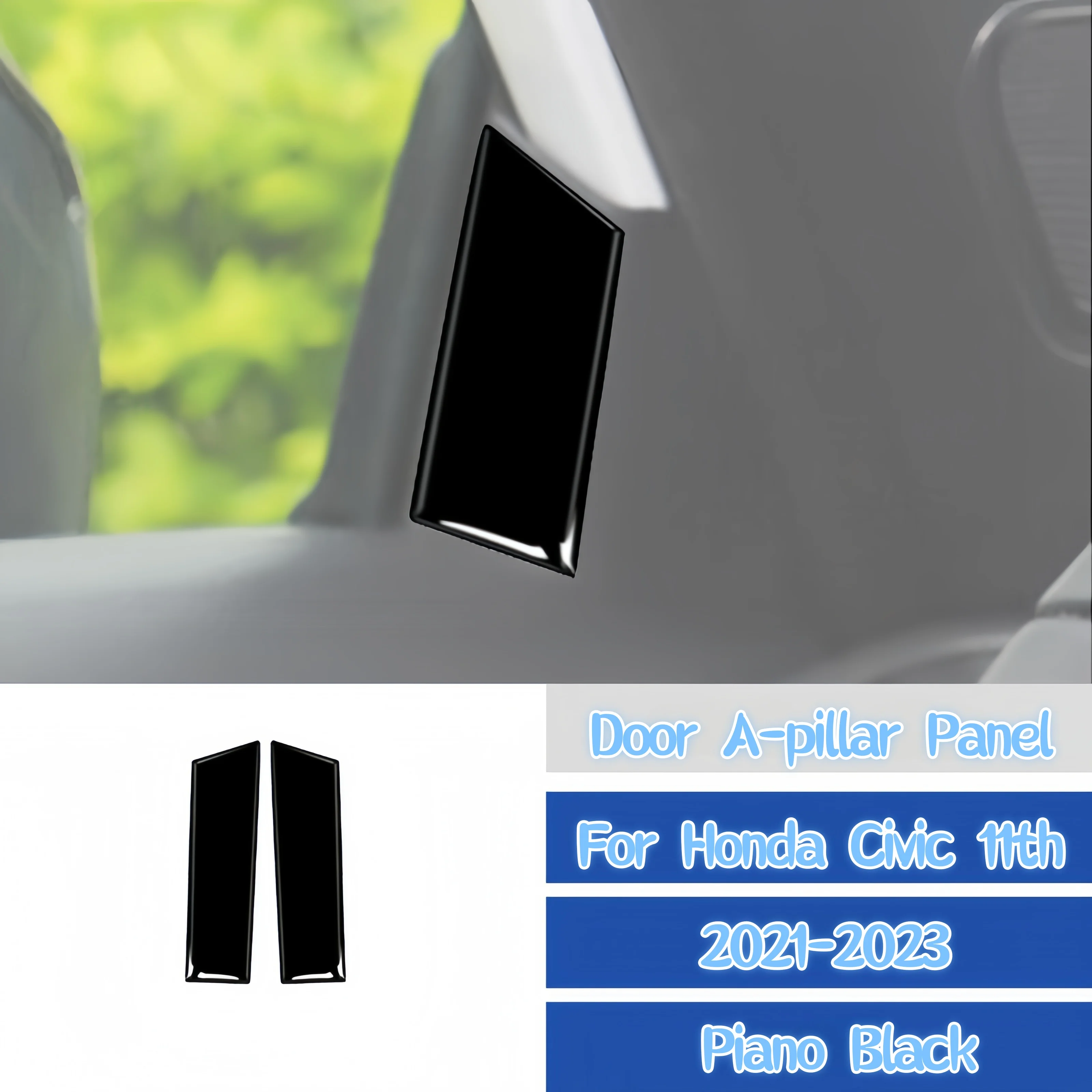 

For Honda Civic 11th Gen 2021 2022 2023 Piano Black Car Interior Door A-pillar Panel Decoration Cover Trim Sticker Accessories