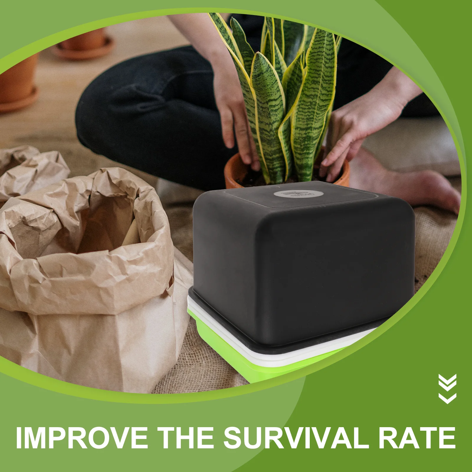 

Hydroponic Peanut Sprout Growing Box Plant Germination Container Tray Microgreens Starter System Gardening Tool Starter Trays