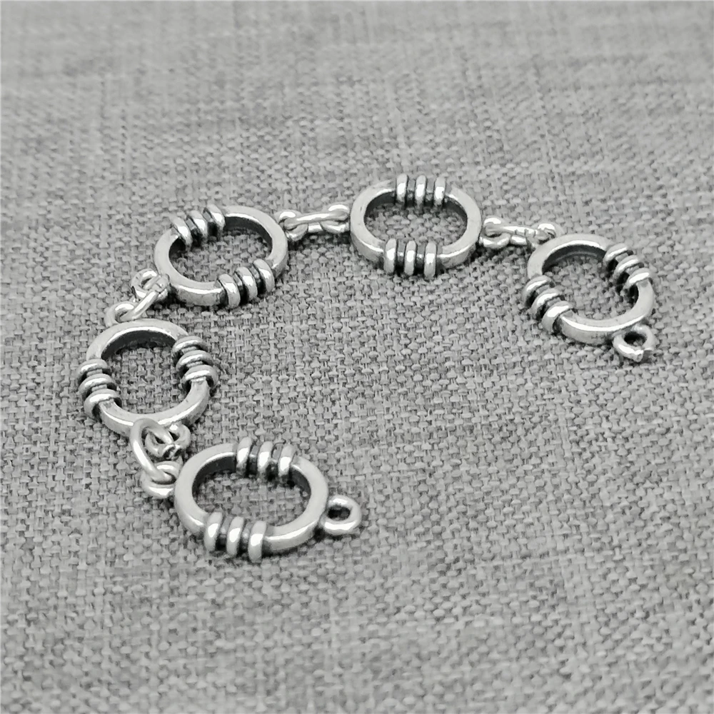 

2 Sterling Silver Coiled Cable Chain Extender 925 Silver Oxidized Oval Extension Chains 72mm