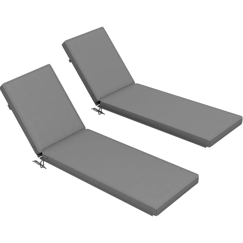 

Chaise Lounge Cushions Outdoor Set of 2, Fade Resistant, 72 x 21 x 3 in Sun Lounger Replacement Cushions, Patio Lounge Chair Pa