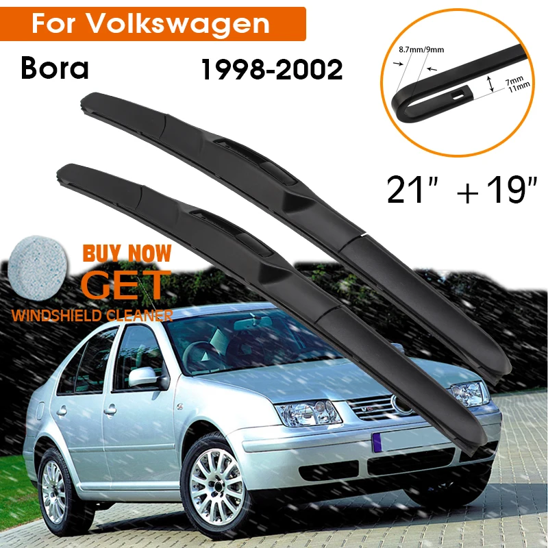 

Car Wiper For Volkswagen Bora 1998-2002 Windshield Rubber Silicon Refill Front Window Wiper Blades 21"+19" LHD RHD Accessories