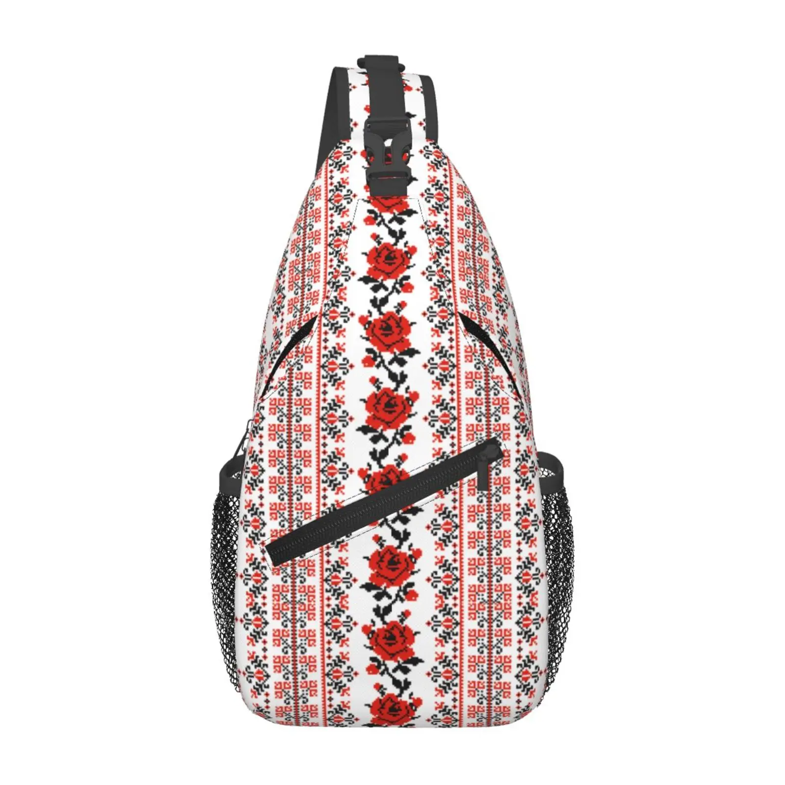

Scandinavia Vintage Boho Rose Pattern Shoulder Backpack Women Men Fashion Shoulder Chest Bags for For Traveling Hiking Sling Bag